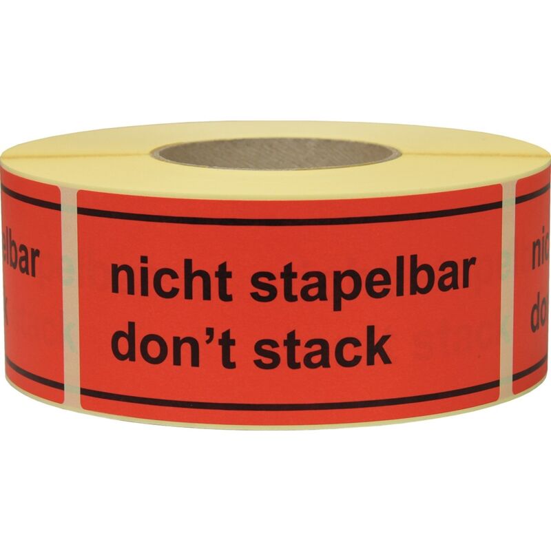 foto del prodotto strecken - hinweis etiketten nicht stapelbar strecke