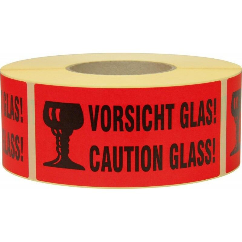 foto del prodotto strecken hinweis etiketten vorsicht glas strecke