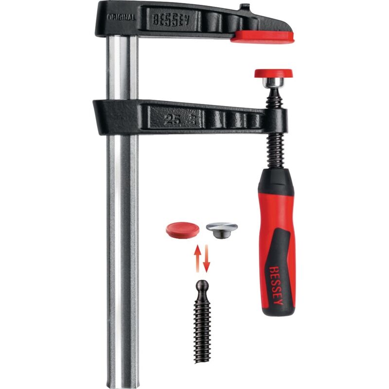 foto del prodotto strettoio a vite con ganasce in ghisa malleabile originale tg con impugnatura a 2 componenti