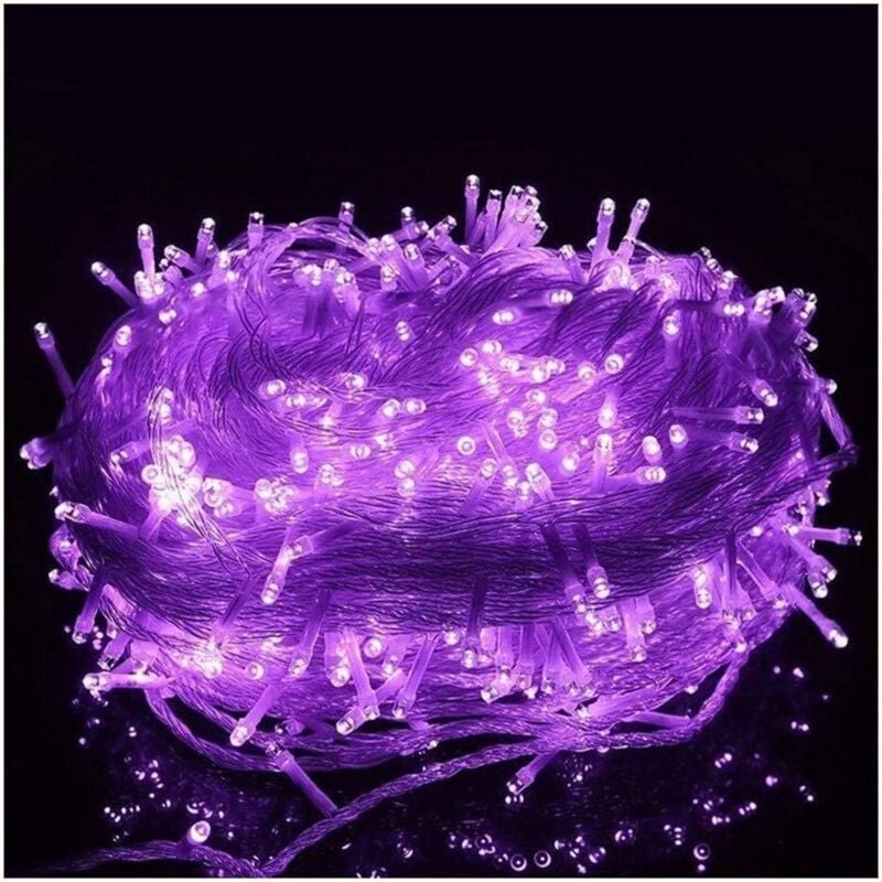 foto del prodotto stringa di luci a led da 1000 100m di luce viola, lampada con 8 modalit di illuminazione, ghirlanda di luci per compleanno, matrimonio, decorazione