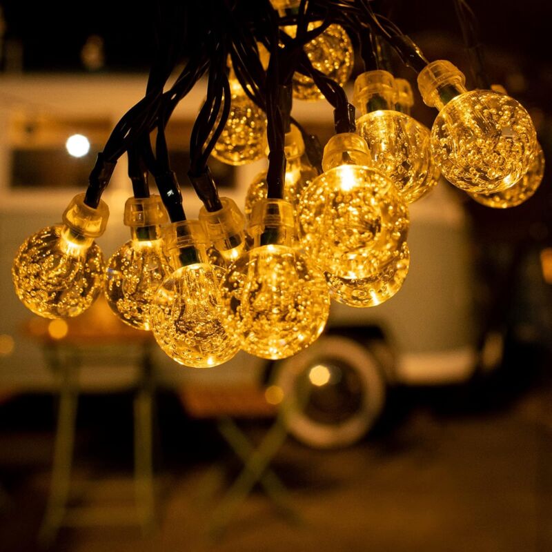 foto del prodotto stringa di luci solari, stringa di luci solari da esterno da 12 m 100 led, luci solari da giardino, luci solari da patio impermeabili in 8 modalit 