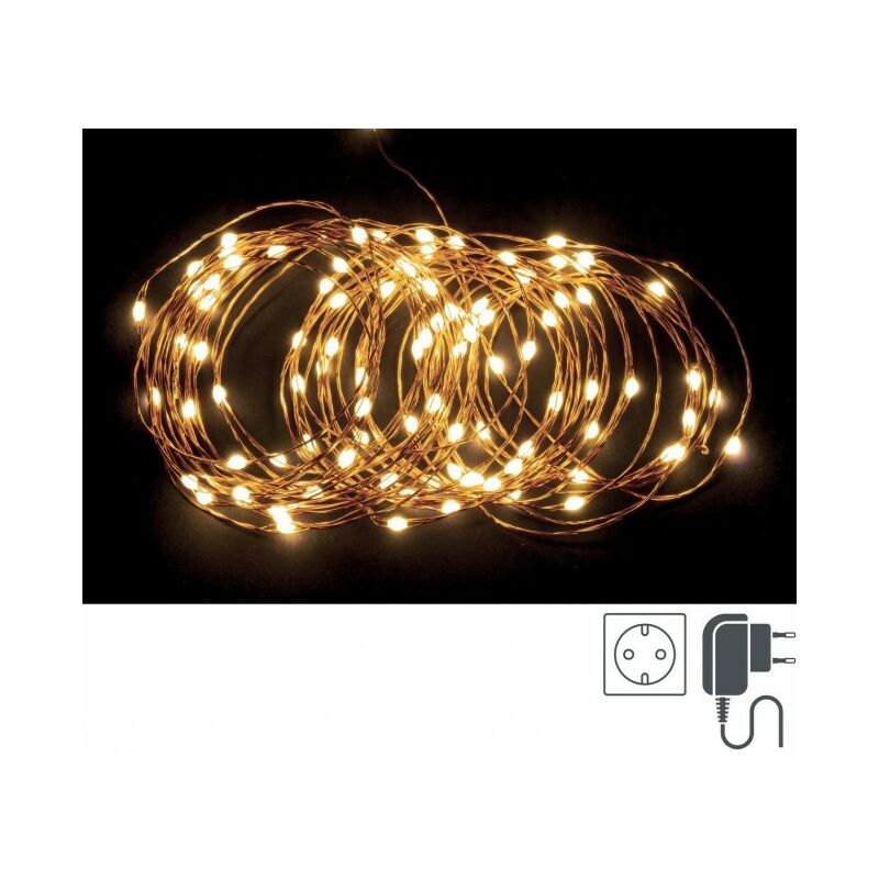 foto del prodotto stringa luminosa 300 microled lux classiche con filo rame ip44 12 pezzi 