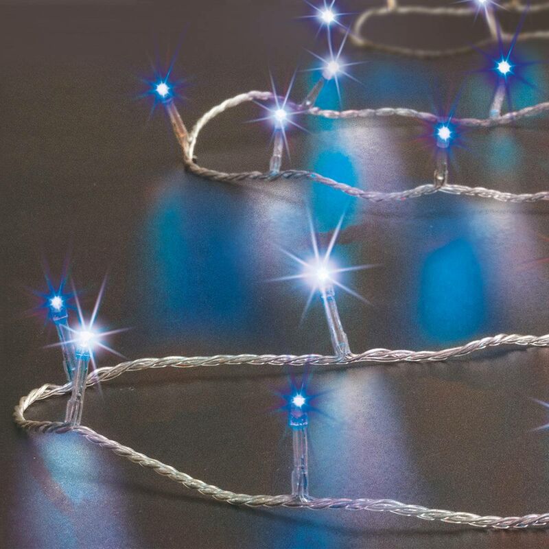 foto del prodotto stringa luminosa per esterni 100 led bianco freddo blu 10 m feeric lights christmas