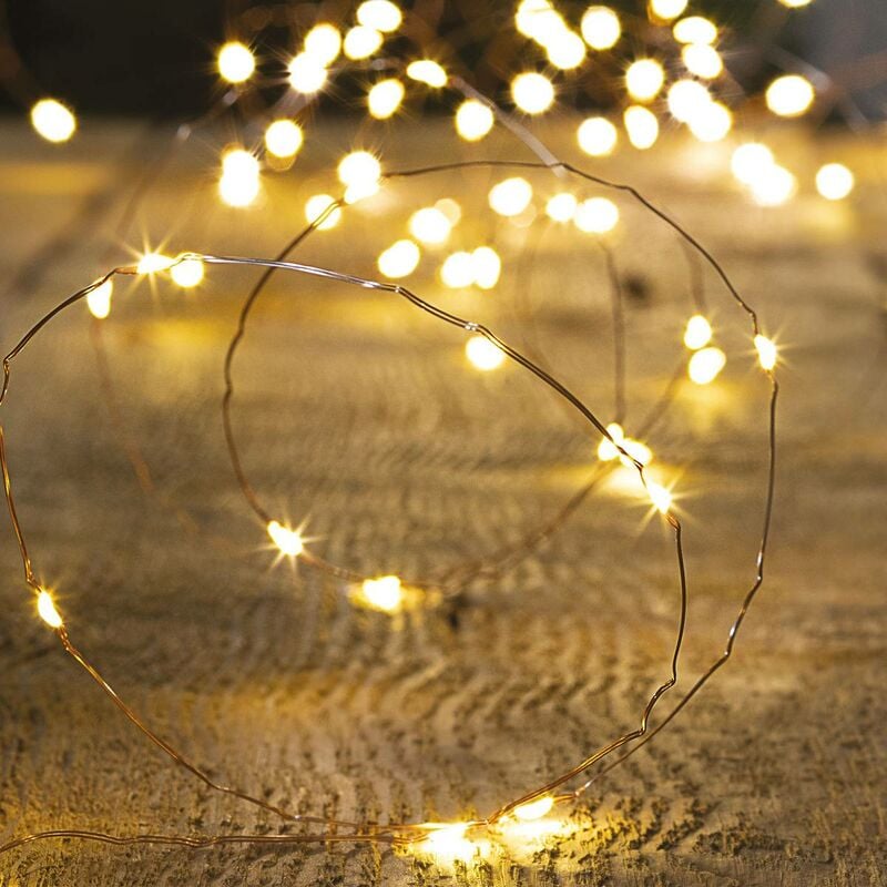 foto del prodotto stringa luminosa per esterni 20m bianco caldo 200 led trasformatore feeric lights christmas