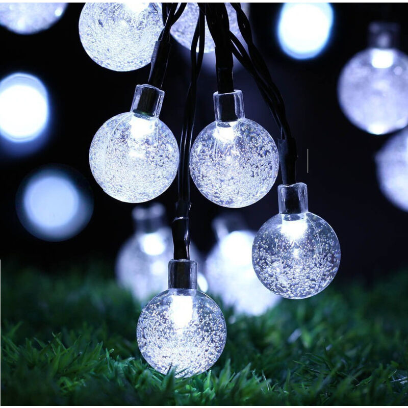 foto del prodotto stringa luminosa solare da esterno 11m 60led stringa luminosa solare da esterno sfera di cristallo impermeabile 8 modalit luci da interno per