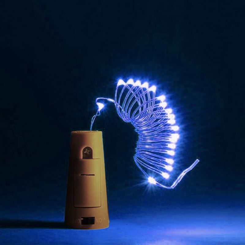 foto del prodotto stringa per bottiglie 2 metri da 20 microled blu a batteria wisdom