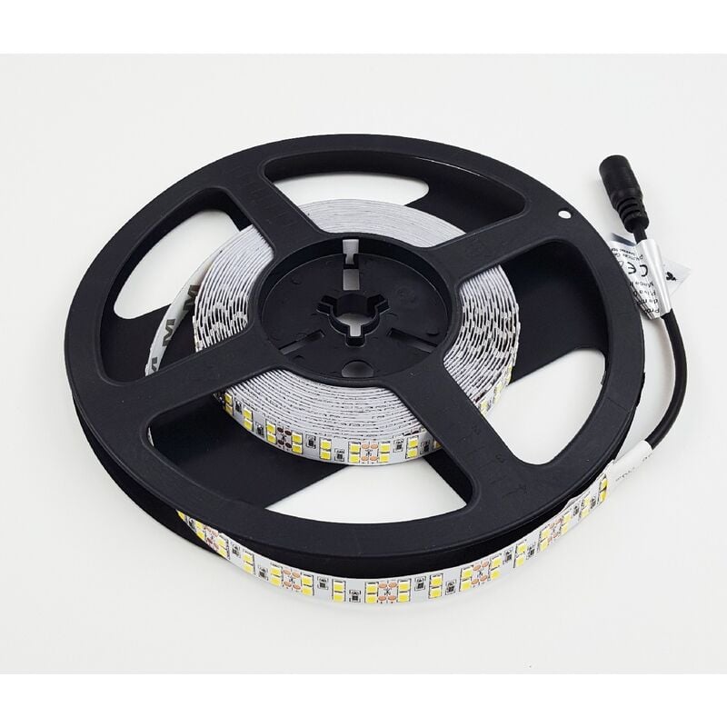 foto del prodotto strip led 12v 2835 striscia 5 metri strip 1200 led 12mm calda naturale fredda bianca fredda bianca 6500k