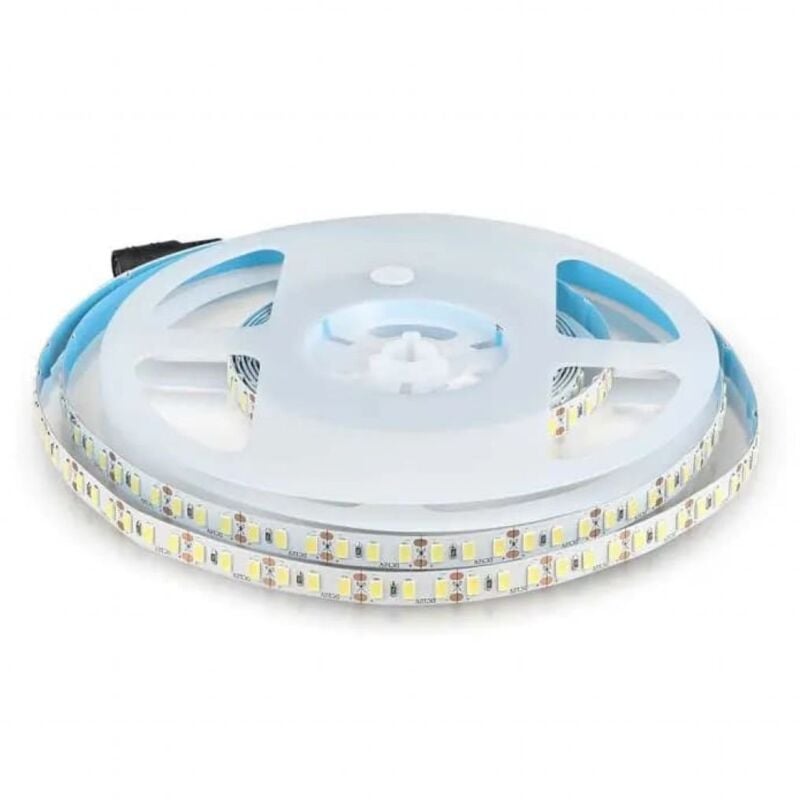 foto del prodotto strip led 12v, bianco freddo 6500k, 5 metri, smd5730, 20w/m, 120 led/m, ip20, larghezza 10mm - v-tac vt-5730 212161