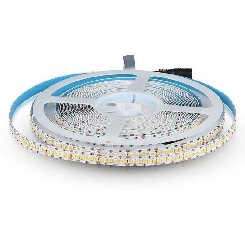 foto del prodotto strip led samsung smd2835 18w m 10m 240 led m 24v bianco freddo ip20 cri95 v tac