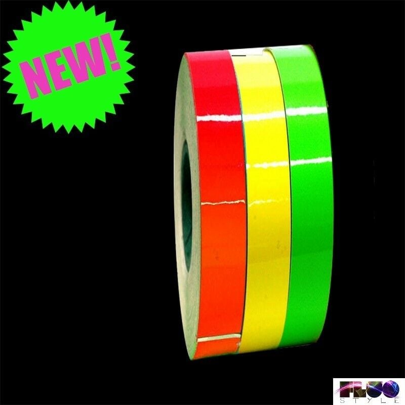 foto del prodotto strisce adesive per cerchi moto fluorescenti 3m colore giallo