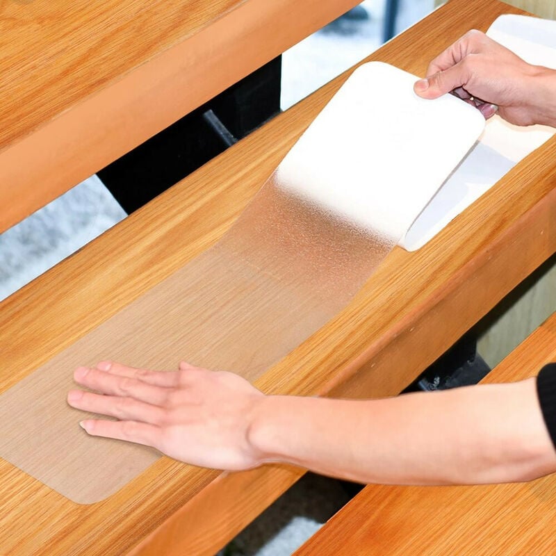 foto del prodotto strisce nastro adesivo antiscivolo trasparente varie misure lunghezza 320mm x 1 mt