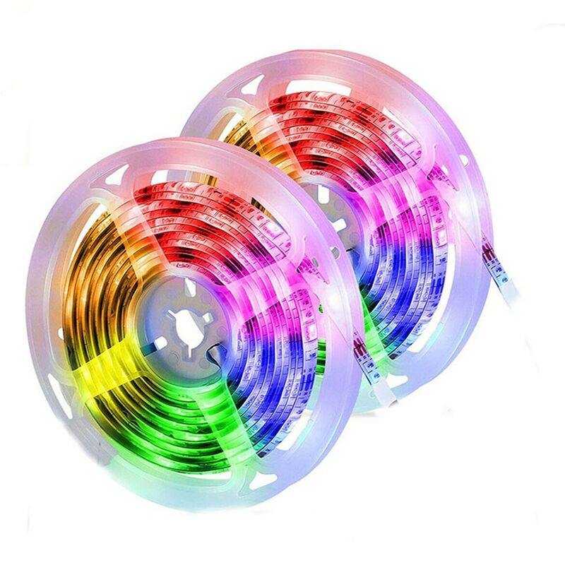 foto del prodotto striscia 300 luci led ip54 10mt con app smartphone ritmo musicale rgb per interno esterno decorazioni albero di natale festa