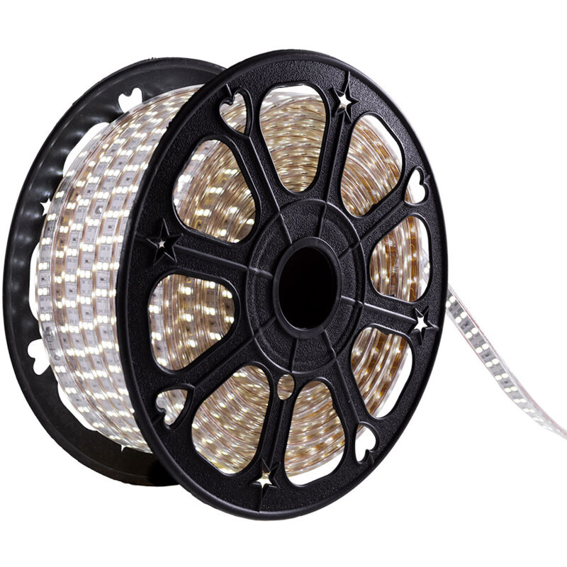 foto del prodotto striscia da 120 led m 500w 2700 k smd5050 220vac ip65 x50m 40.000h ho 220 120 50m ww 