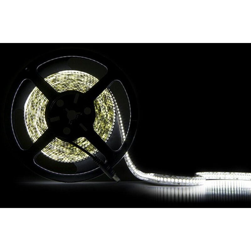 foto del prodotto striscia da 240 led 72w 3760lm cri85 2700 k smd3528 12vdc ip20 x5m 40.000h ca 240352812vip25ww 