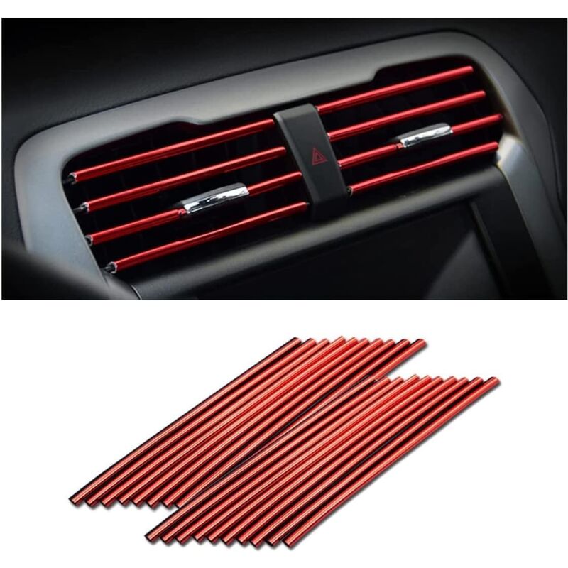 foto del prodotto striscia decorativa per condizionatore d aria per auto da 20 pezzi, accessori per interni auto, striscia decorativa multicolore per la maggior parte