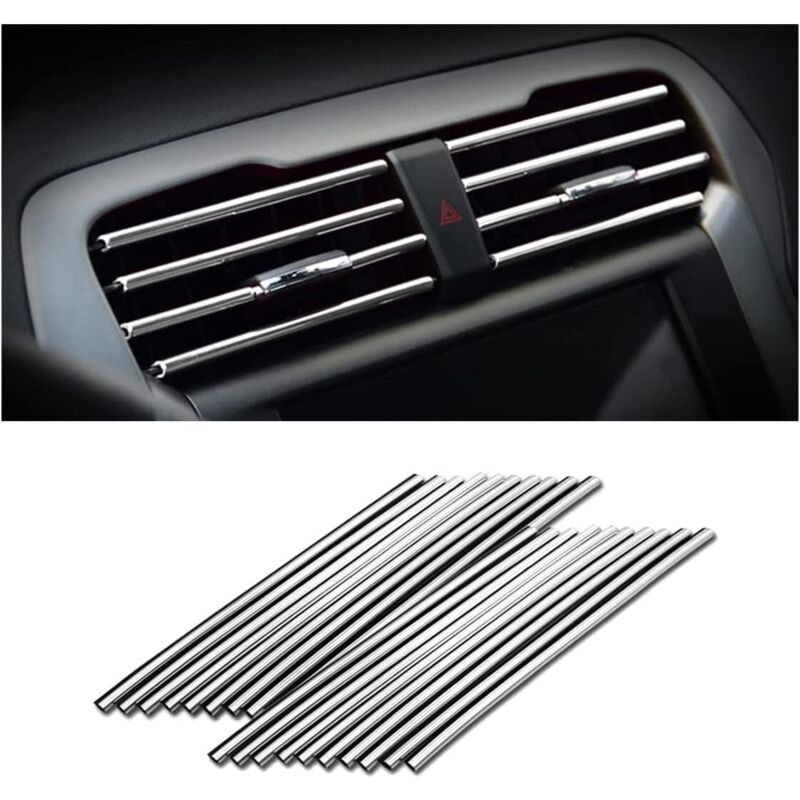 foto del prodotto striscia decorativa per condizionatore d aria per auto da 20 pezzi, accessori per interni auto, striscia decorativa multicolore per la maggior parte