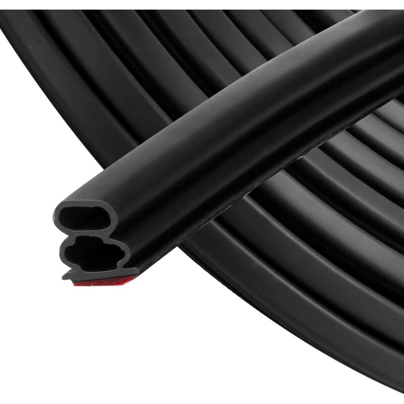 foto del prodotto striscia di tenuta autoadesiva nera 10 mm x 10 mm per porte e finestre guarnizione in gomma anti collisione riduzione del