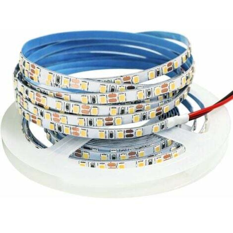foto del prodotto striscia led 12v, 1cm di larghezza, striscia led 3000k 5m bianco caldo 2835 ip65 120 led m, 600 led totali striscia luminosa a led per camera da