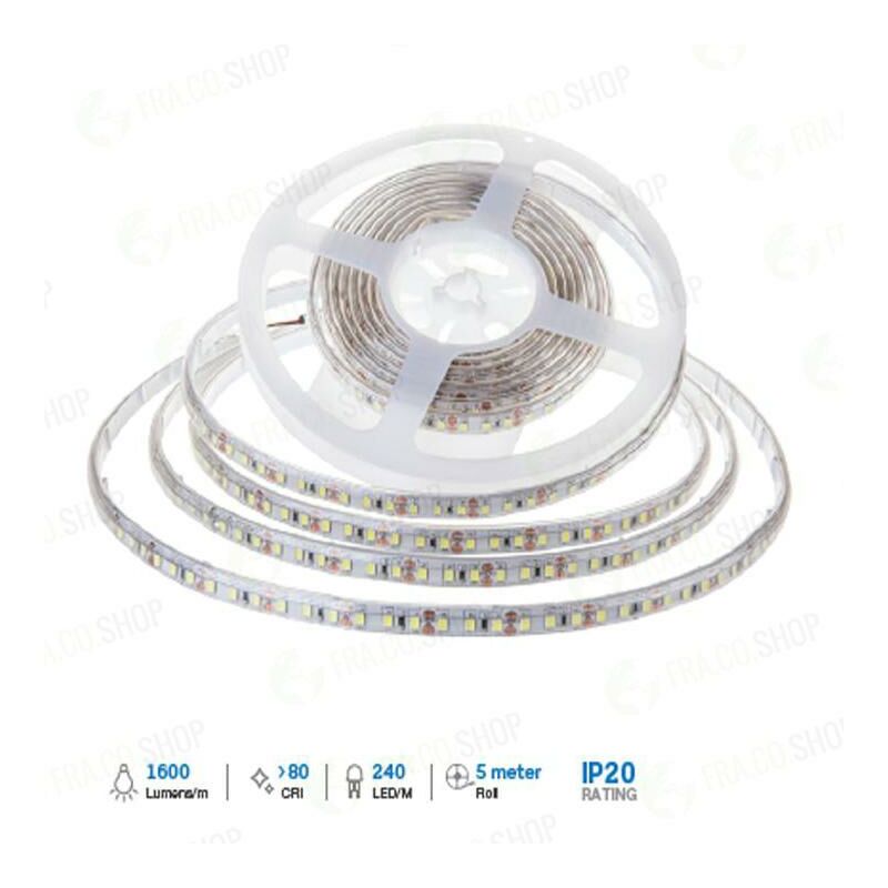foto del prodotto striscia led 12v 5m chip samsung smd2835 luce naturale 4000k