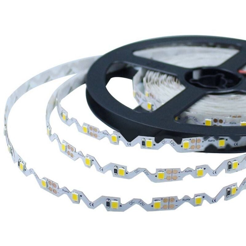 foto del prodotto striscia led 12v dc 30w 6mm zig zag ip20 smd2835 60ch m rotolo
