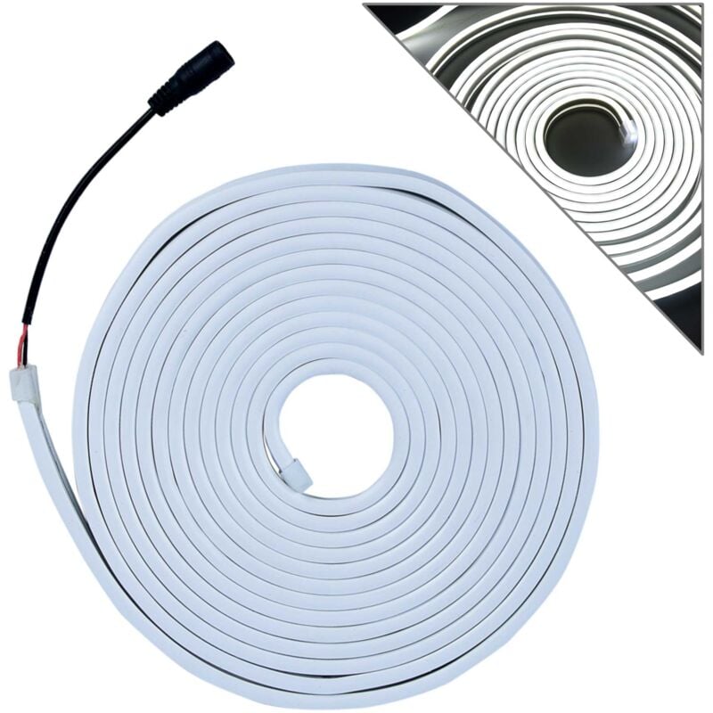 foto del prodotto striscia led 12v luce bianca per insegne e decorazioni luminose flessibile e tagliabile alta luminosita 