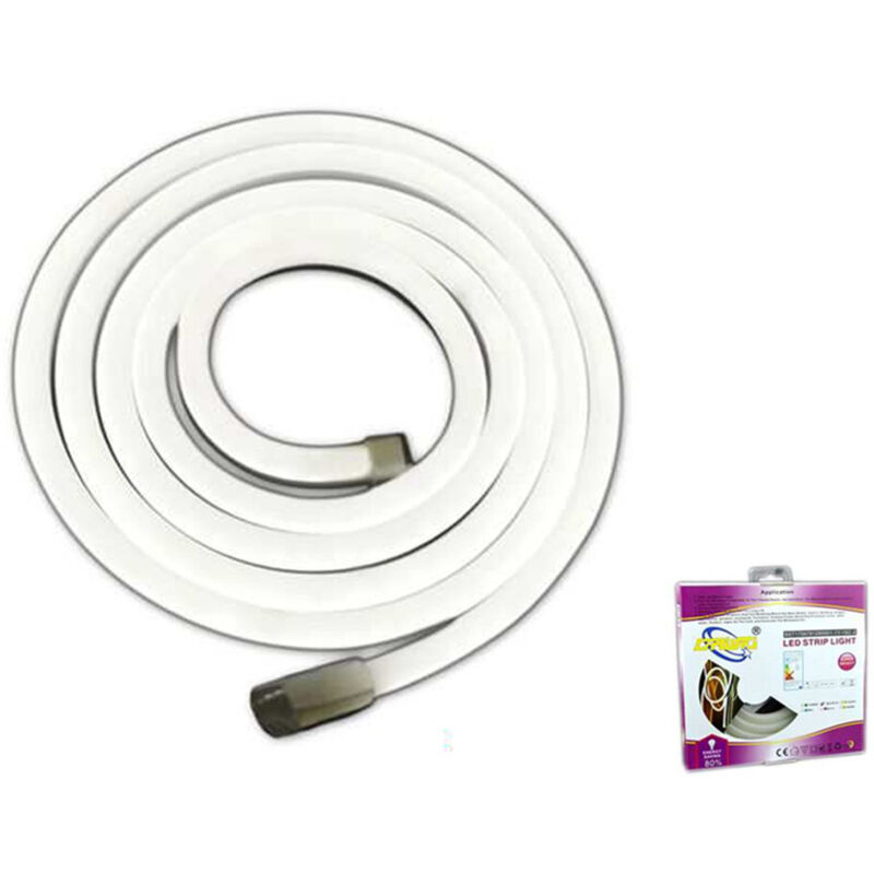 foto del prodotto striscia led 2 mt metri luce fredda flessibile tubo decorativo neon ip65 12v