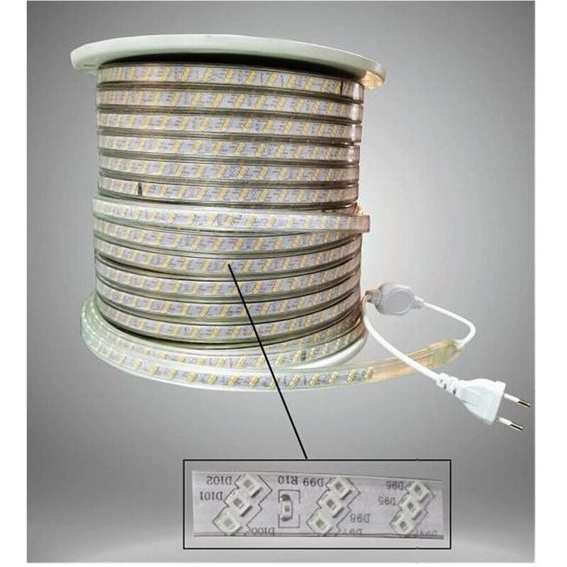foto del prodotto striscia led 220v 2835 180 led bobina 100 metri ip65 luce verde 2835-220v-180v - - trade shop traesio