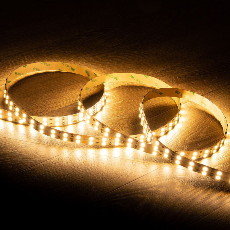 foto del prodotto striscia led 24v dc 120led m 5m doppia ip20 larghezza 15mm taglio ogni 10cm bianco caldo 3000k