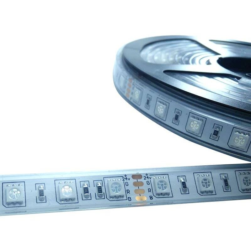 foto del prodotto striscia led 24v dc 72w multicolore rgb ip67 rotolo 5 metri