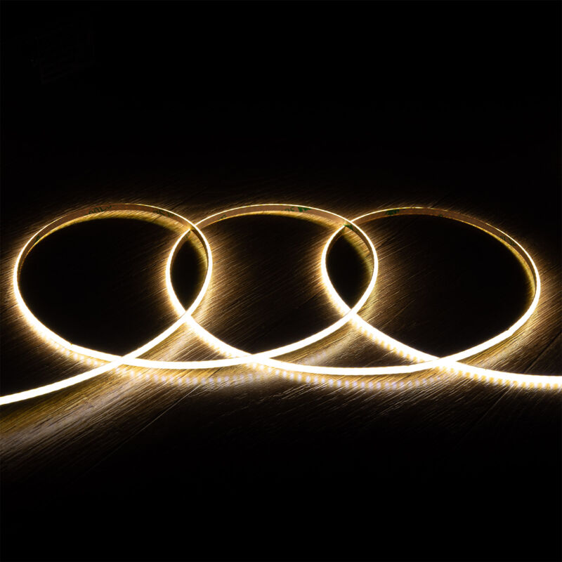 foto del prodotto striscia led 24v dc cob 320 led m 360 lm m 5m ip20 cri90 larghezza 3mm super narrow taglio ad ogni 5 cm. bianco naturale 4000k