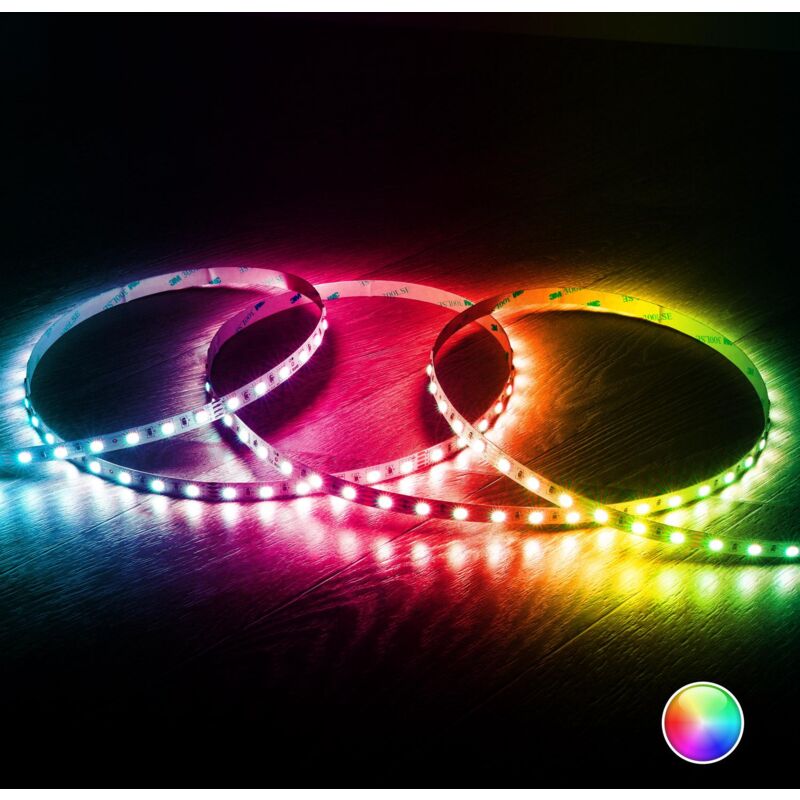 immagine 0 del prodotto striscia led 24v rgb smd 60 led m 5m 10w m larga 10mm ip20 taglio 10cm rgb