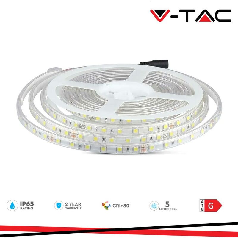 foto del prodotto striscia led 5050 60 leds 24v ip65 3000k luce calda