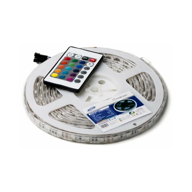 foto del prodotto striscia led 5050 ip65 300 led 5 metri vari colori mapam luce calda