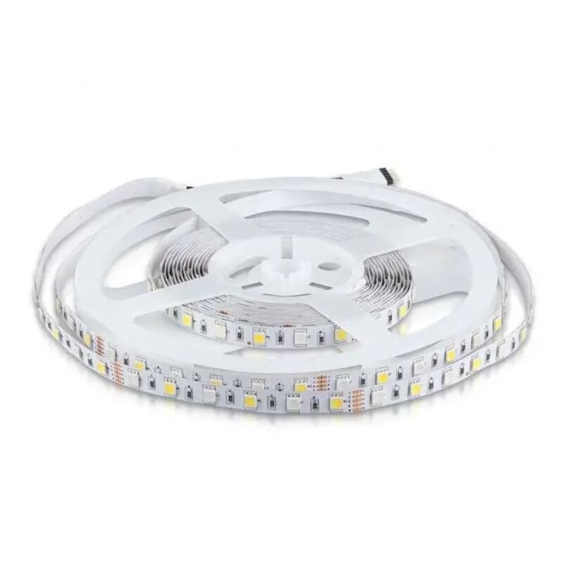 foto del prodotto striscia led 5050 multicolore rgb w 60 led metro - bobina da 5 metri - sku 212553 212552 212159 - colore luce bianco freddo rgb - v-tac