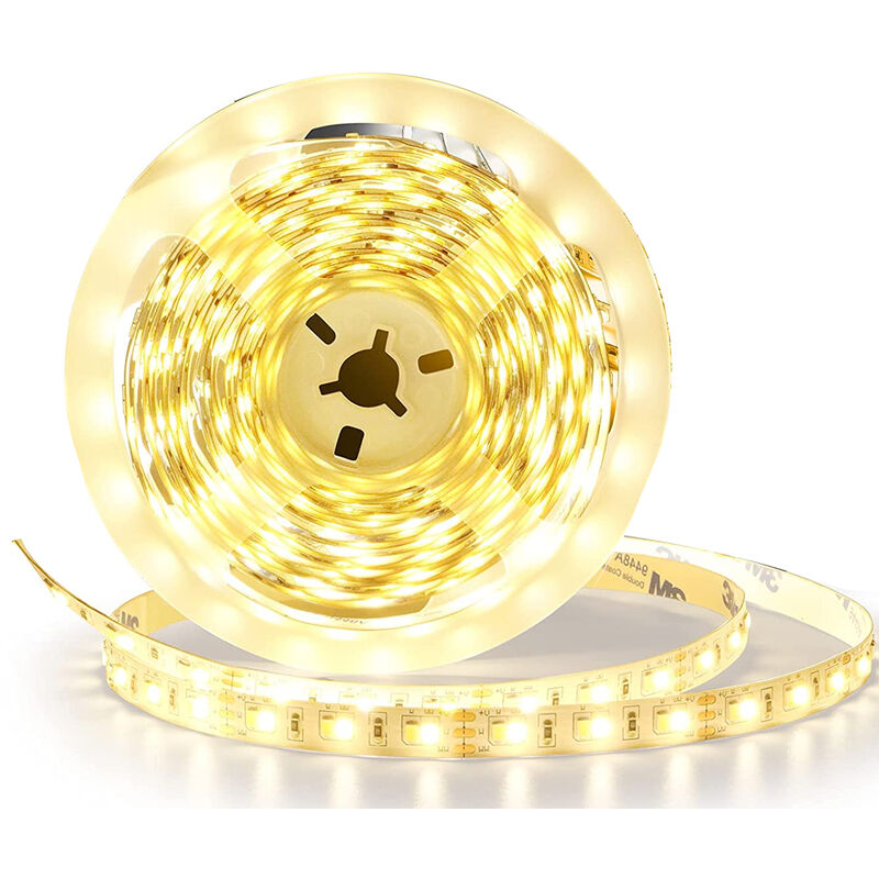 foto del prodotto striscia led 5m luce calda 12v 600lm 5730 flessibile siliconata fila singola