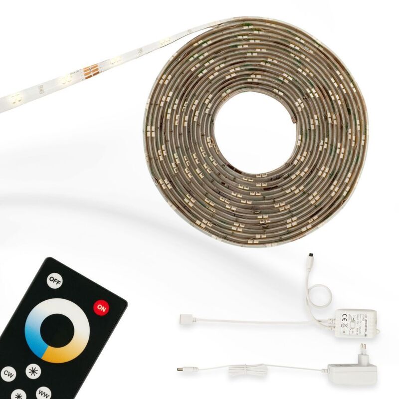 foto del prodotto striscia led briloner dimmerabile con telecomando 5m bianco