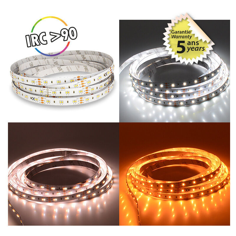 foto del prodotto striscia led cct dimmerabile 5m 120 led m 50w ip20 24v 2000k 6500k