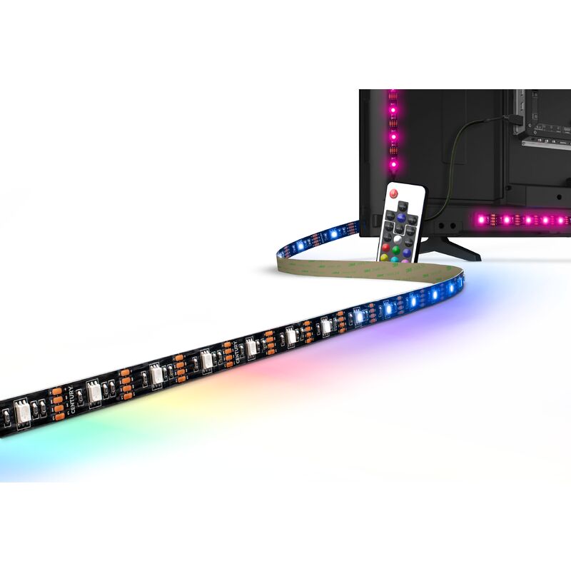 foto del prodotto striscia led century rgb 4w ip20 5v per tv 75 pollici con telecomando kit tv75