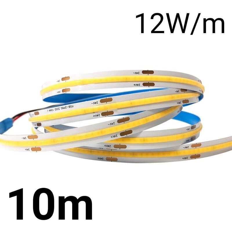 foto del prodotto striscia led cob 24v dc 12w m 10mm ip20 rotolo 10 metri 
