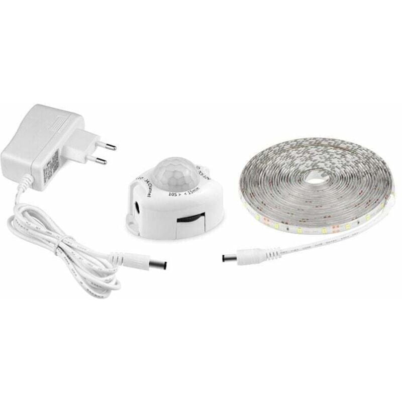 foto del prodotto striscia led con sensore di movimento, striscia led flessibile autoadesiva, impermeabile ip65 con alimentazione 12v barra luminosa per camere da