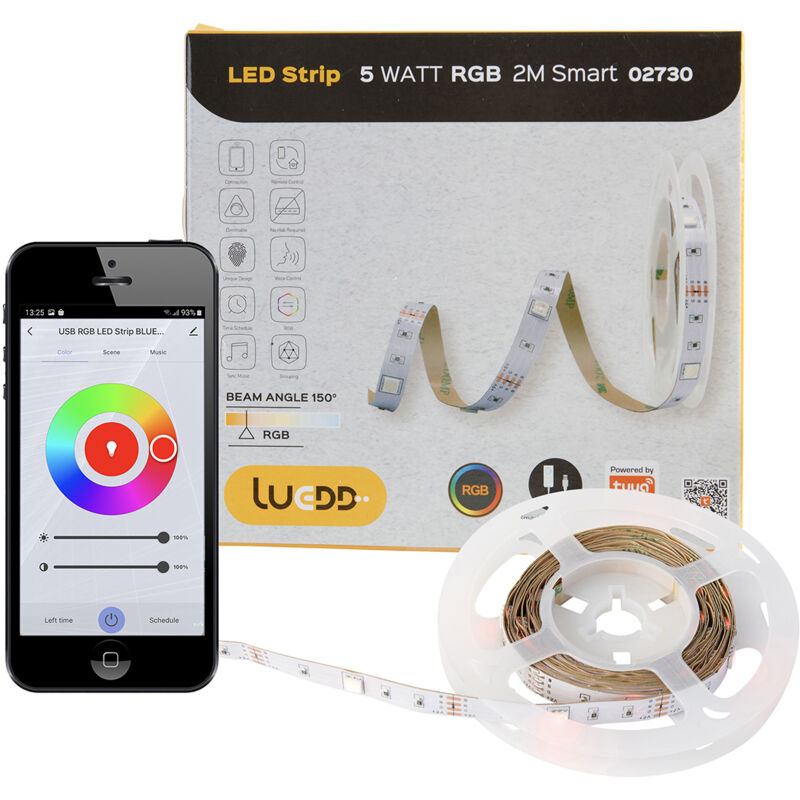 foto del prodotto striscia led intelligente rgb 3 metri 5w luedd