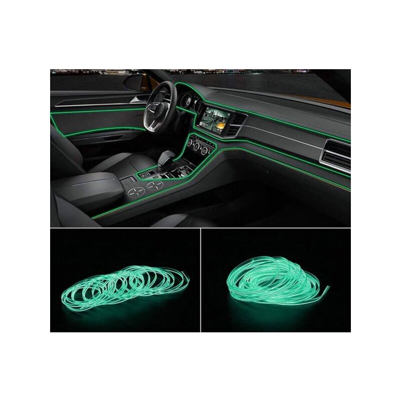 foto del prodotto striscia led interni auto verde 3mt 12v luce colorata 03046