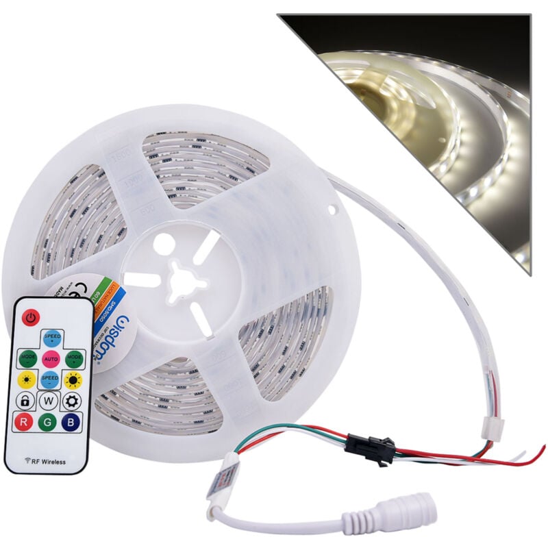 foto del prodotto striscia led ip65 120 led m con luce naturale 4000k ed effetto pioggia flessibile e prolungabile alta luminosita 