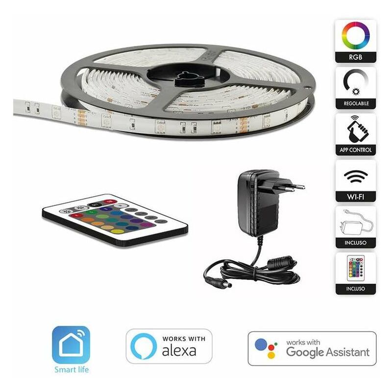 foto del prodotto striscia led kit sm 5m rgb 18w 330 lm