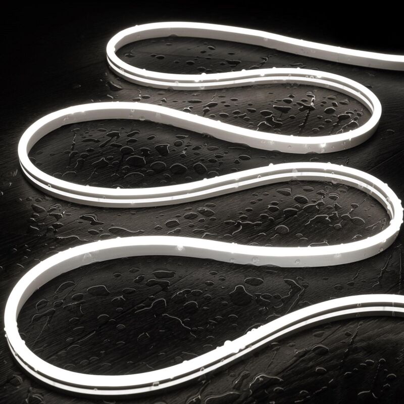 immagine 0 del prodotto striscia led neon 48v dc 120 led m bianco freddo ip65 su misura taglio ogni 5 cm 2 m