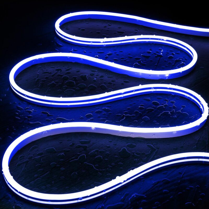 immagine 0 del prodotto striscia led neon 48v dc 120 led m blu ip65 su misura taglio ogni 5 cm 1 m