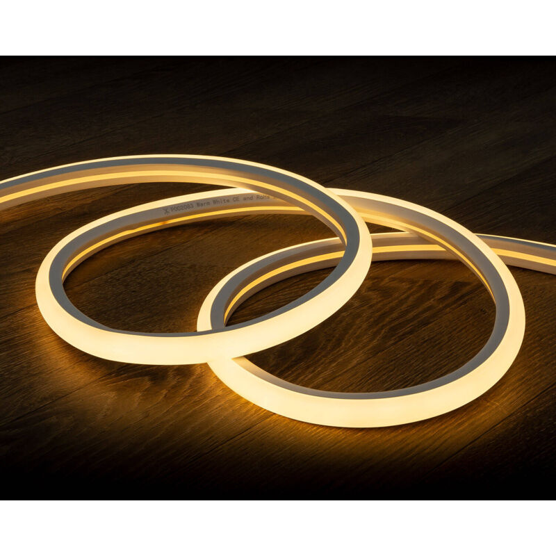 immagine 0 del prodotto striscia led neon 7.5 w m regolabile 220v ac 120 led m semicircolare 180 bianco caldo ip67 su misura taglio ad ogni 100 cm 5 m