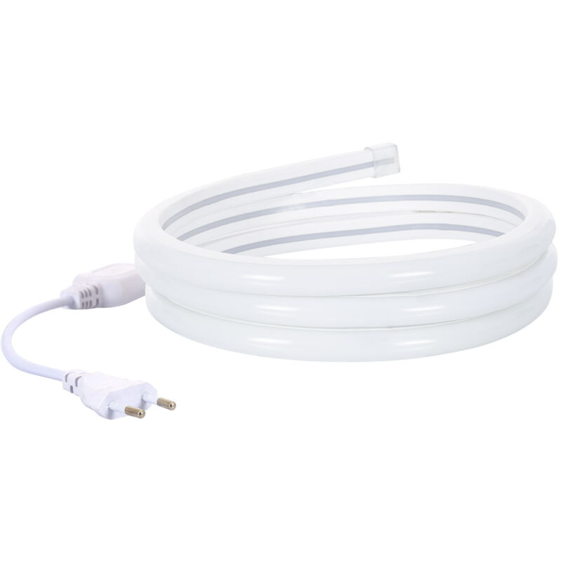 foto del prodotto striscia led neon 7.5 w m regolabile 220v ac 120 led m semicircolare 180 bianco freddo ip67 su misura taglio ad ogni 100 cm 10 m