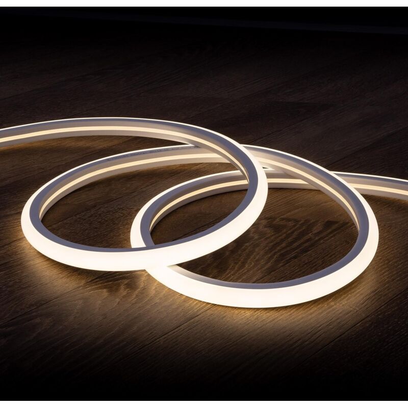 foto del prodotto striscia led neon 7.5 w m regolabile 220v ac 120 led m semicircolare 180 bianco naturale ip67 su misura taglio ad ogni 100 cm 10 m