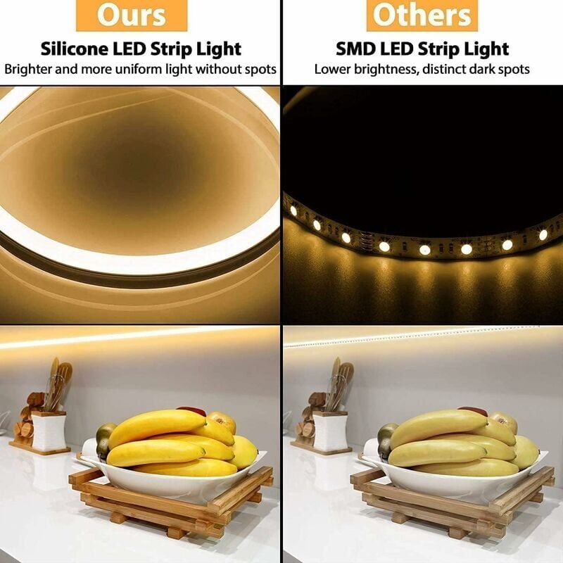 foto del prodotto striscia led neon alovez 5 m, 12 v, 3000 k, bianco caldo, flessibile acqua